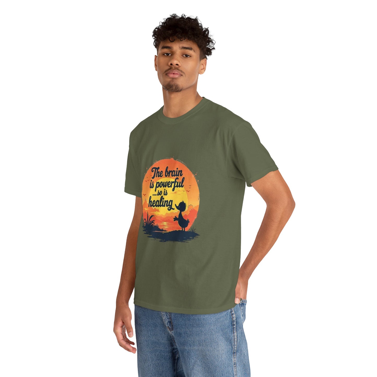 Unisex Heavy Cotton Tee - The Brain is Powerful' Inspirational T-Shirt
