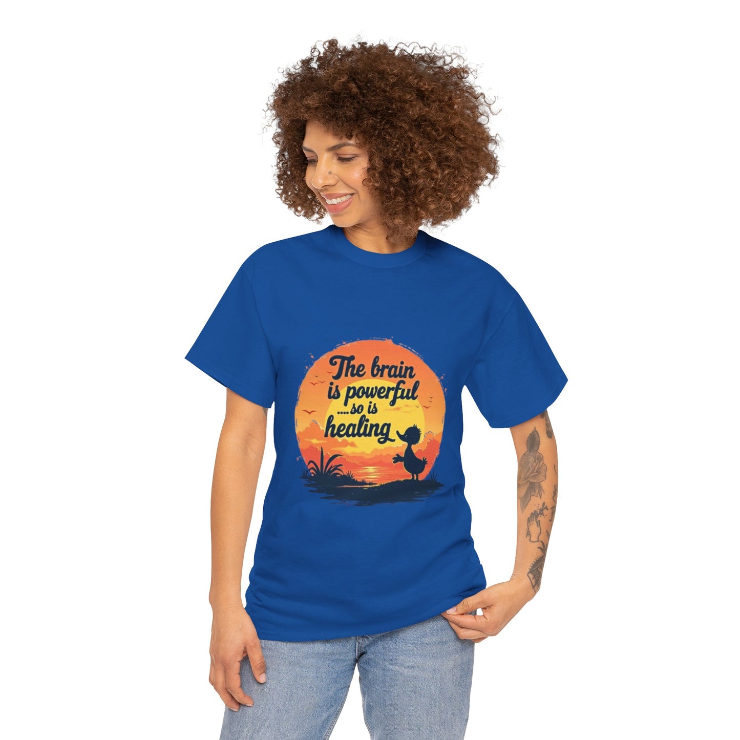 Unisex Heavy Cotton Tee - The Brain is Powerful' Inspirational T-Shirt
