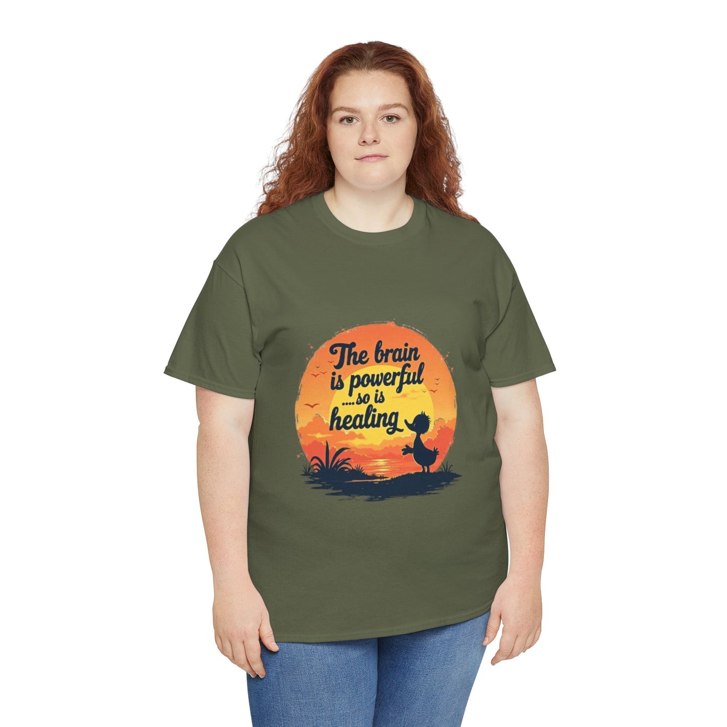 Unisex Heavy Cotton Tee - The Brain is Powerful' Inspirational T-Shirt