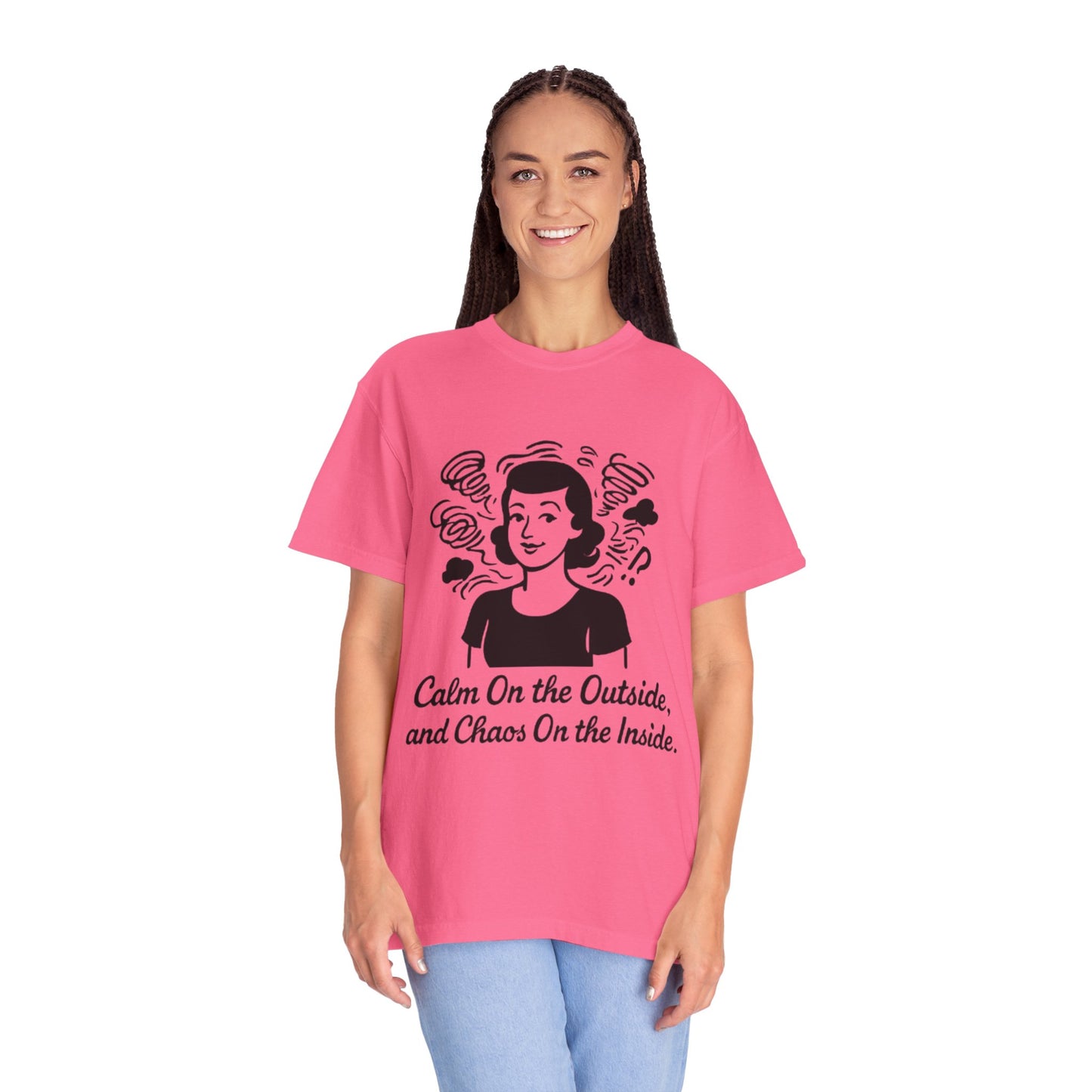 Calm on the Outside T-Shirt, Unisex Garment-Dyed Tee
