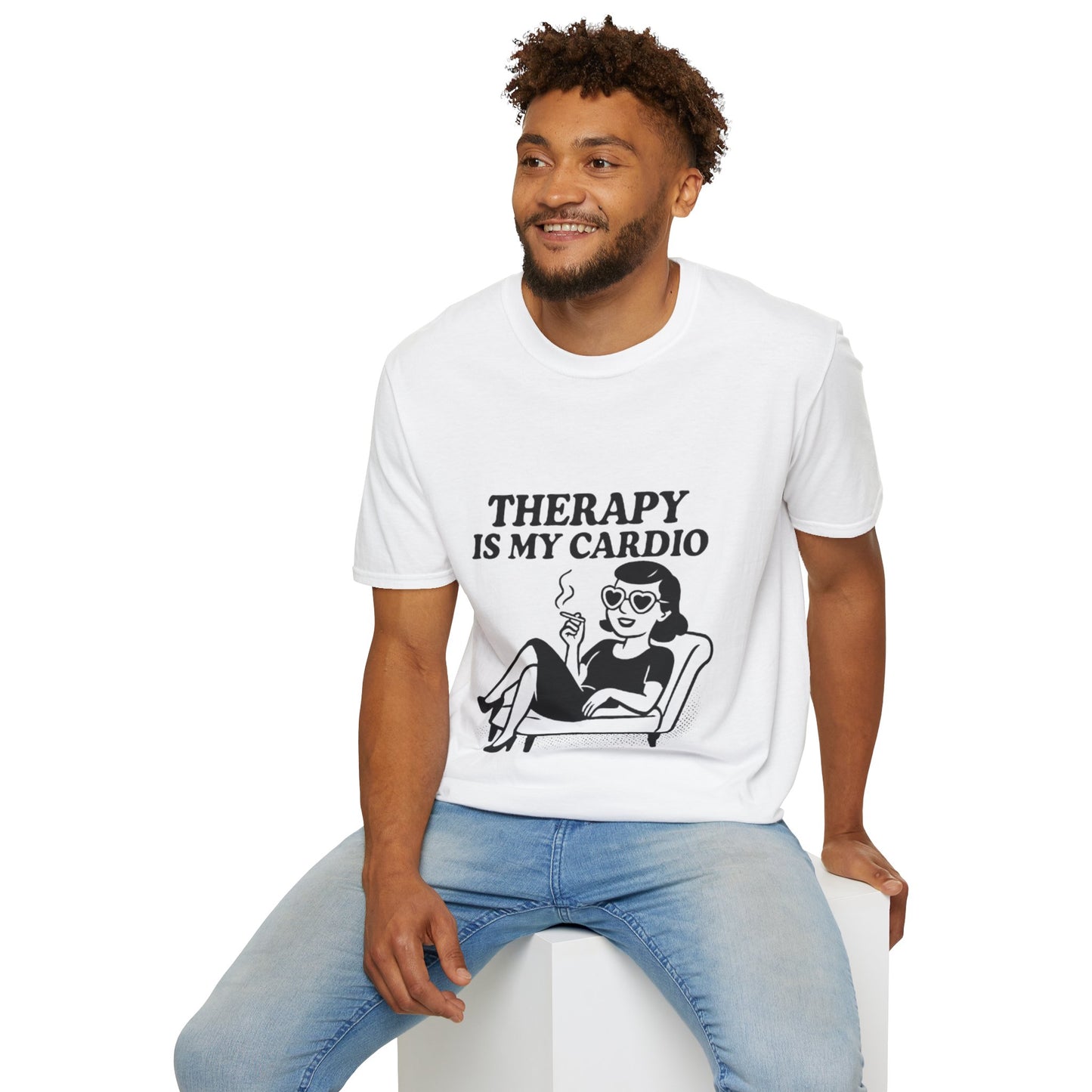 Therapy is My Cardio T-Shirt - Funny Unisex Gift for Casual Wear
