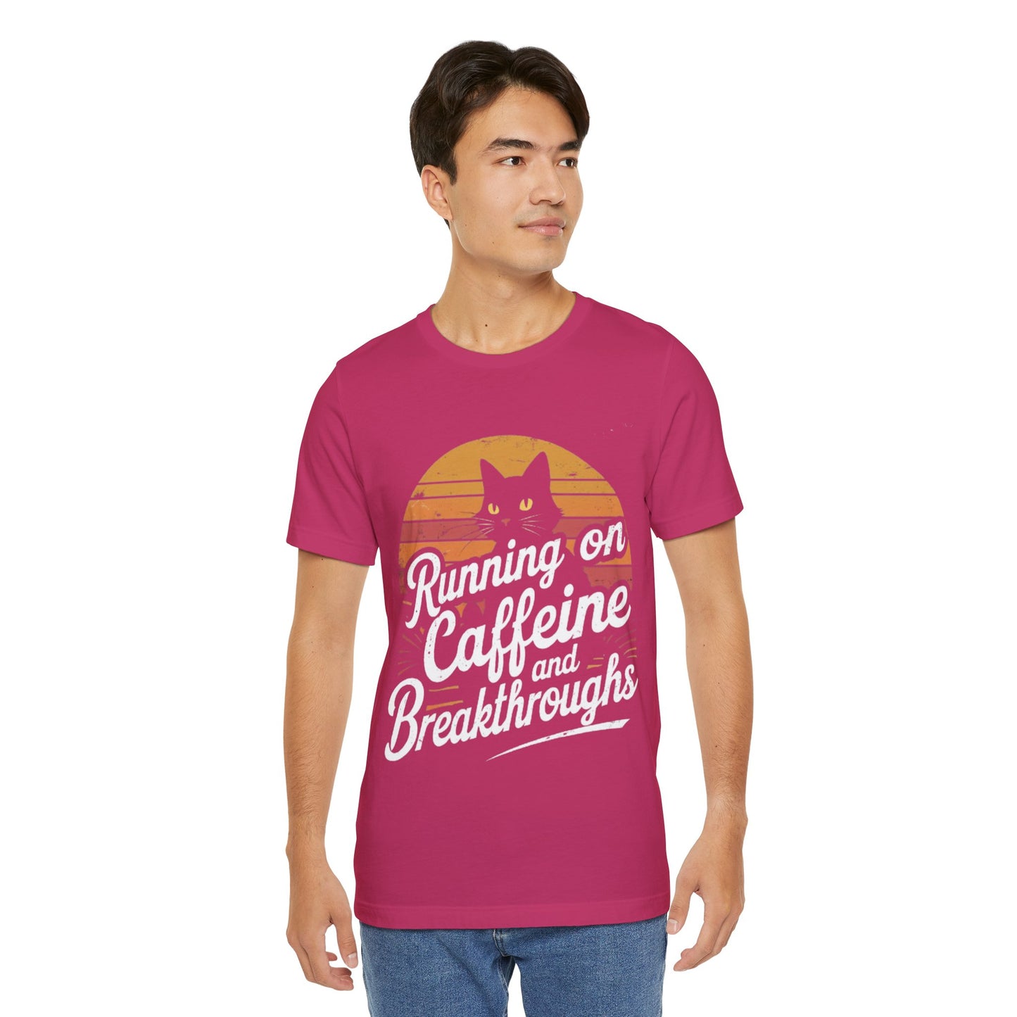 Unisex Tee -Running on Caffeine and Breakthroughs