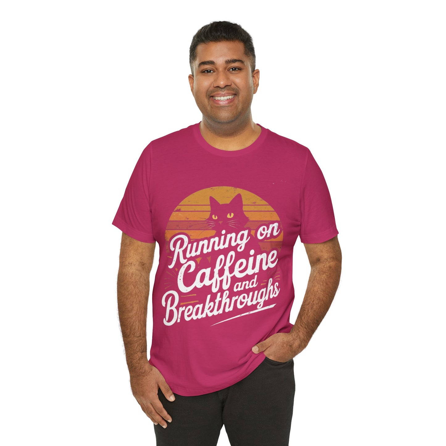 Unisex Tee -Running on Caffeine and Breakthroughs