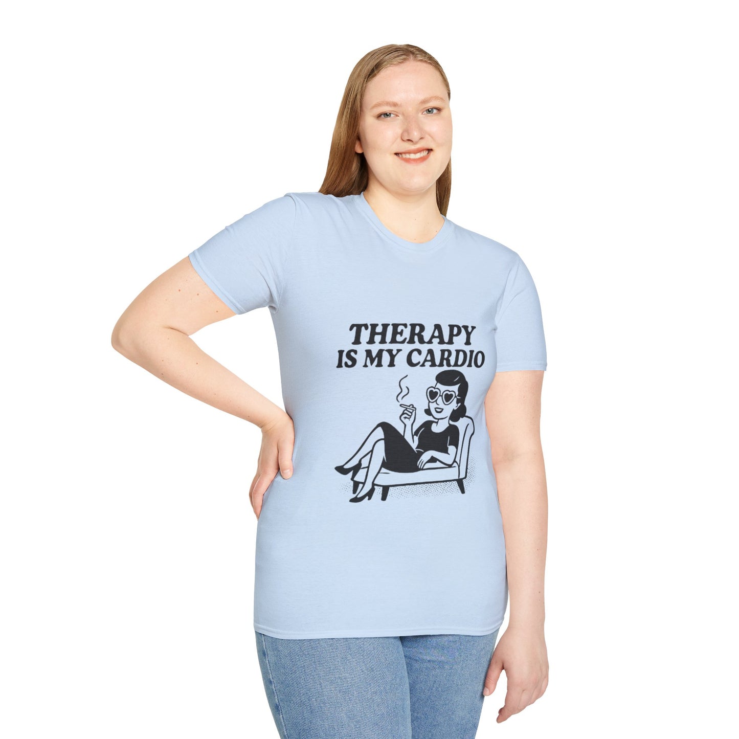 Therapy is My Cardio T-Shirt - Funny Unisex Gift for Casual Wear