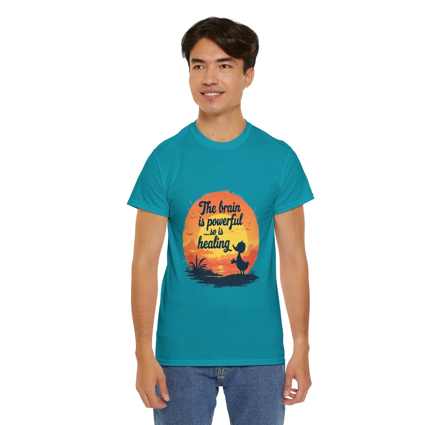 Unisex Heavy Cotton Tee - The Brain is Powerful' Inspirational T-Shirt