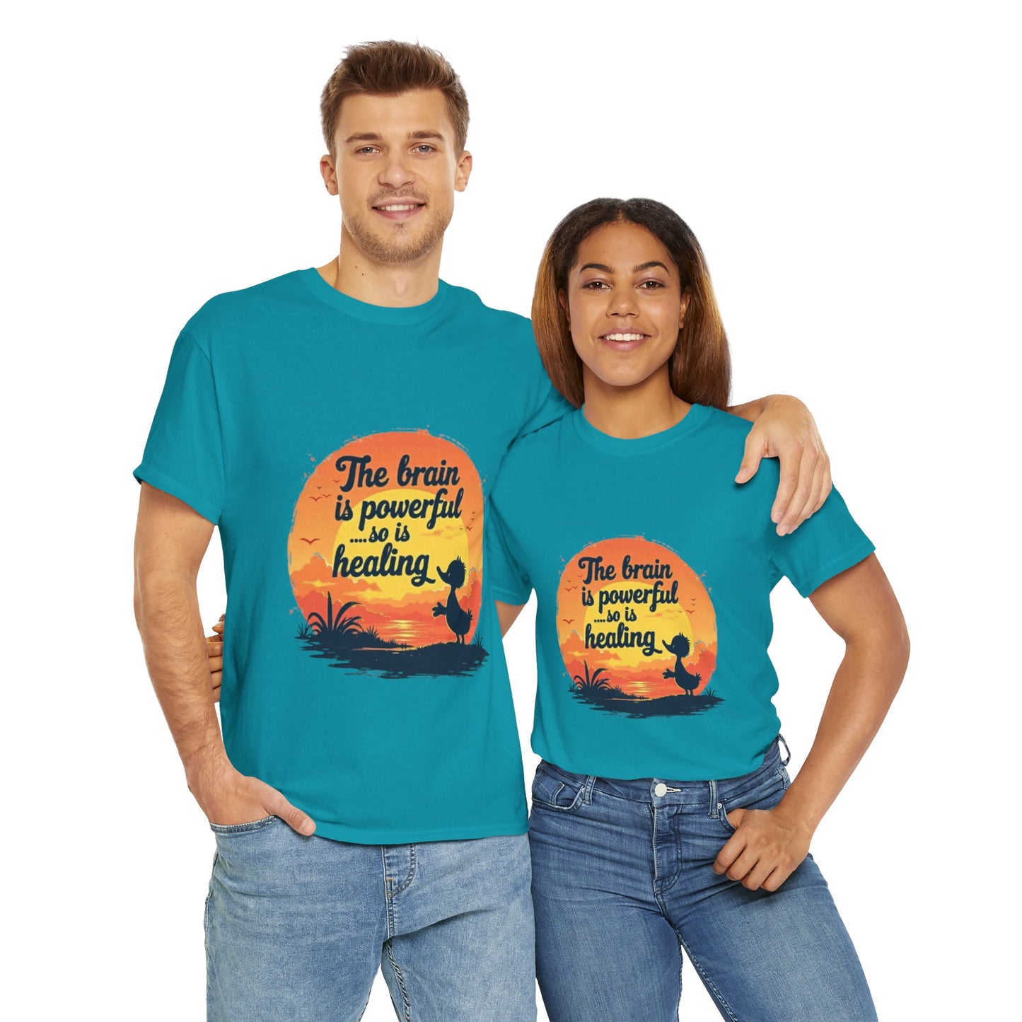 Unisex Heavy Cotton Tee - The Brain is Powerful' Inspirational T-Shirt