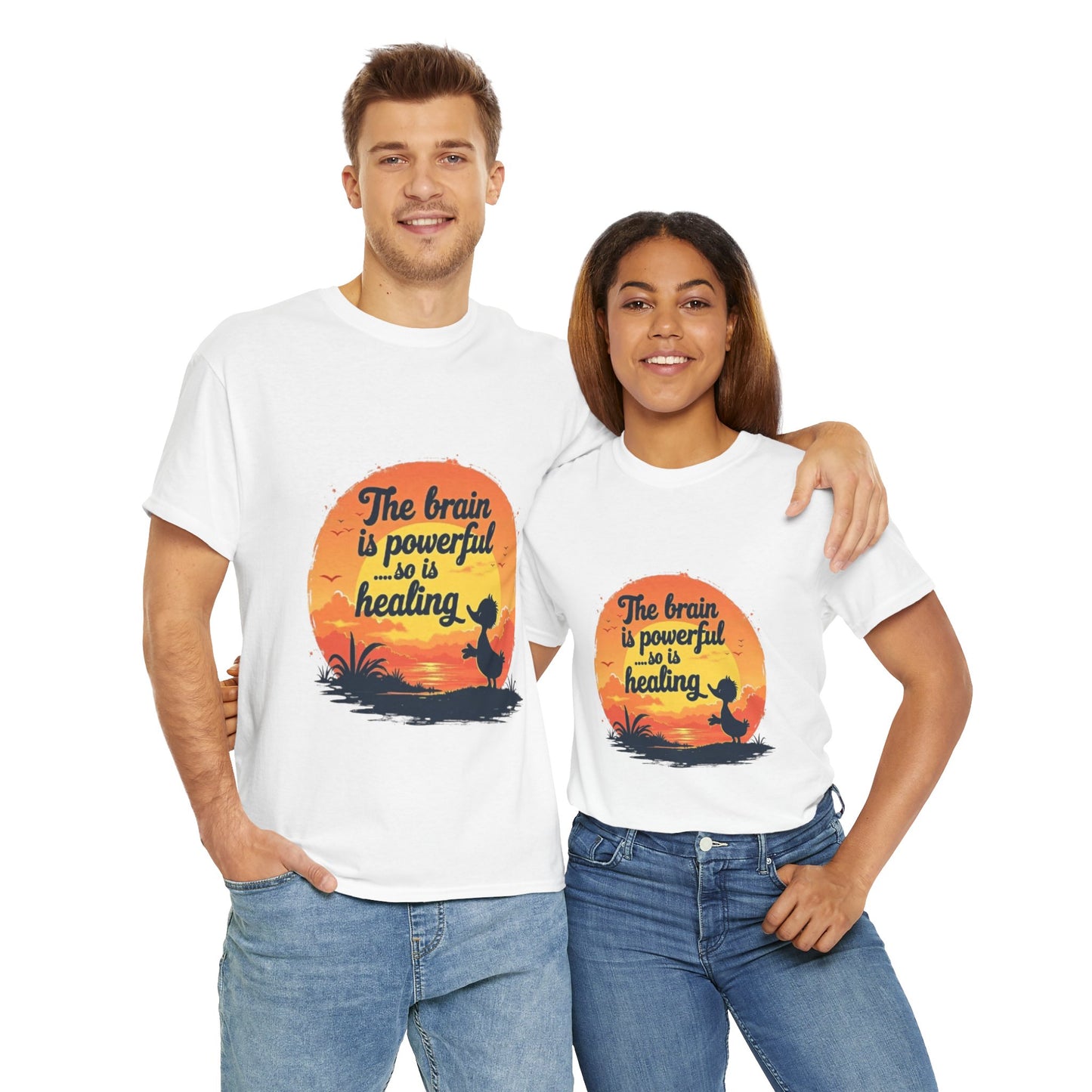 Unisex Heavy Cotton Tee - The Brain is Powerful' Inspirational T-Shirt