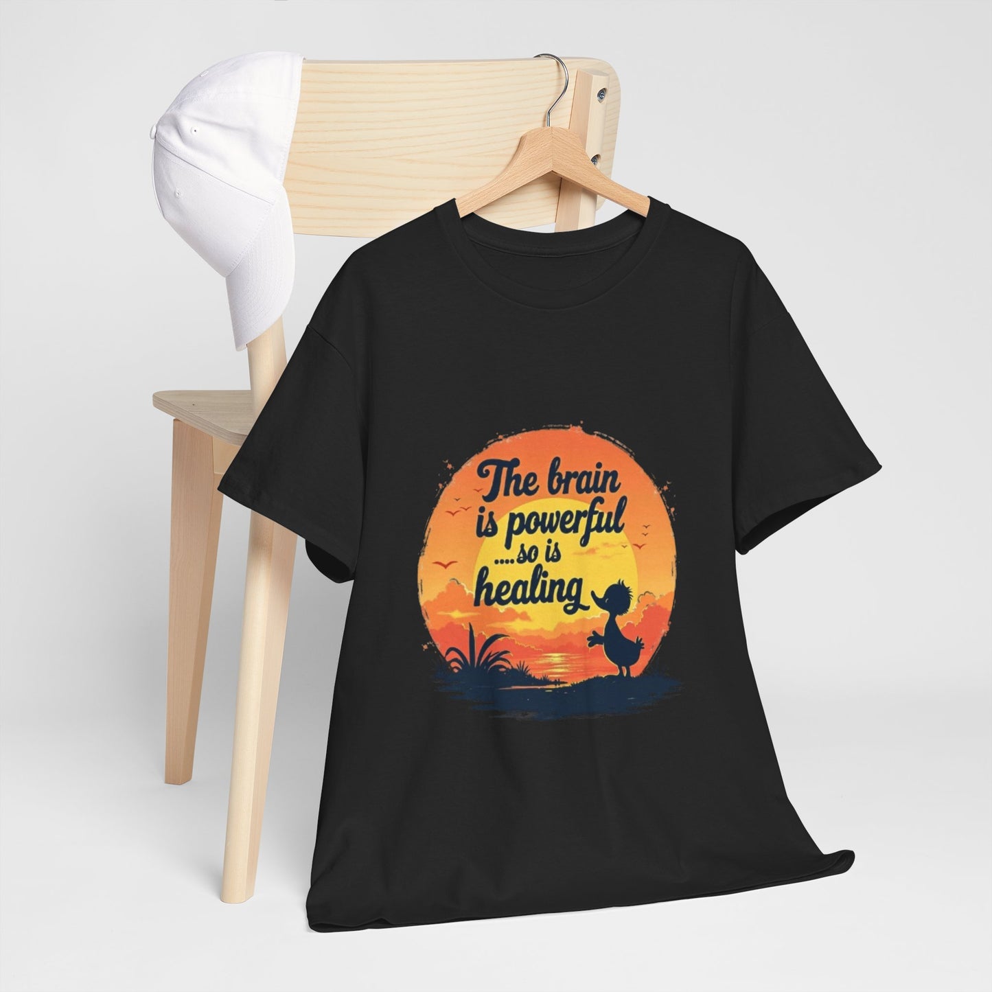 Unisex Heavy Cotton Tee - The Brain is Powerful' Inspirational T-Shirt