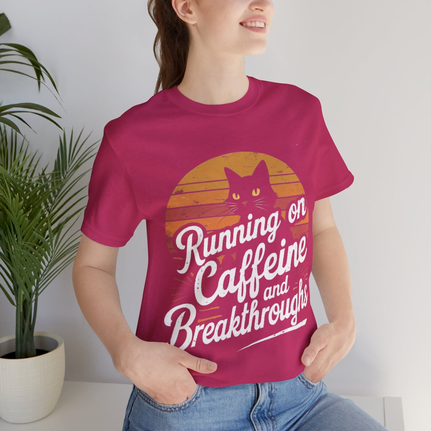 Unisex Tee -Running on Caffeine and Breakthroughs