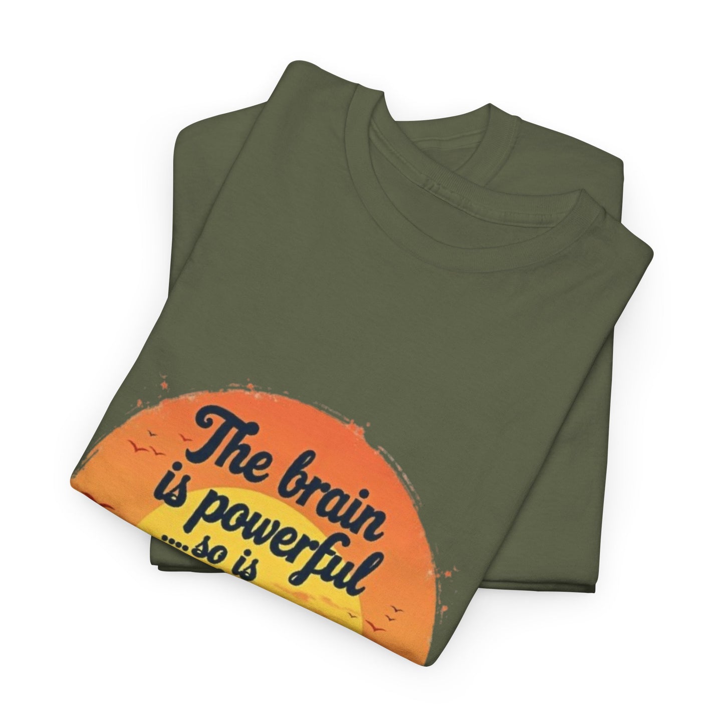 Unisex Heavy Cotton Tee - The Brain is Powerful' Inspirational T-Shirt