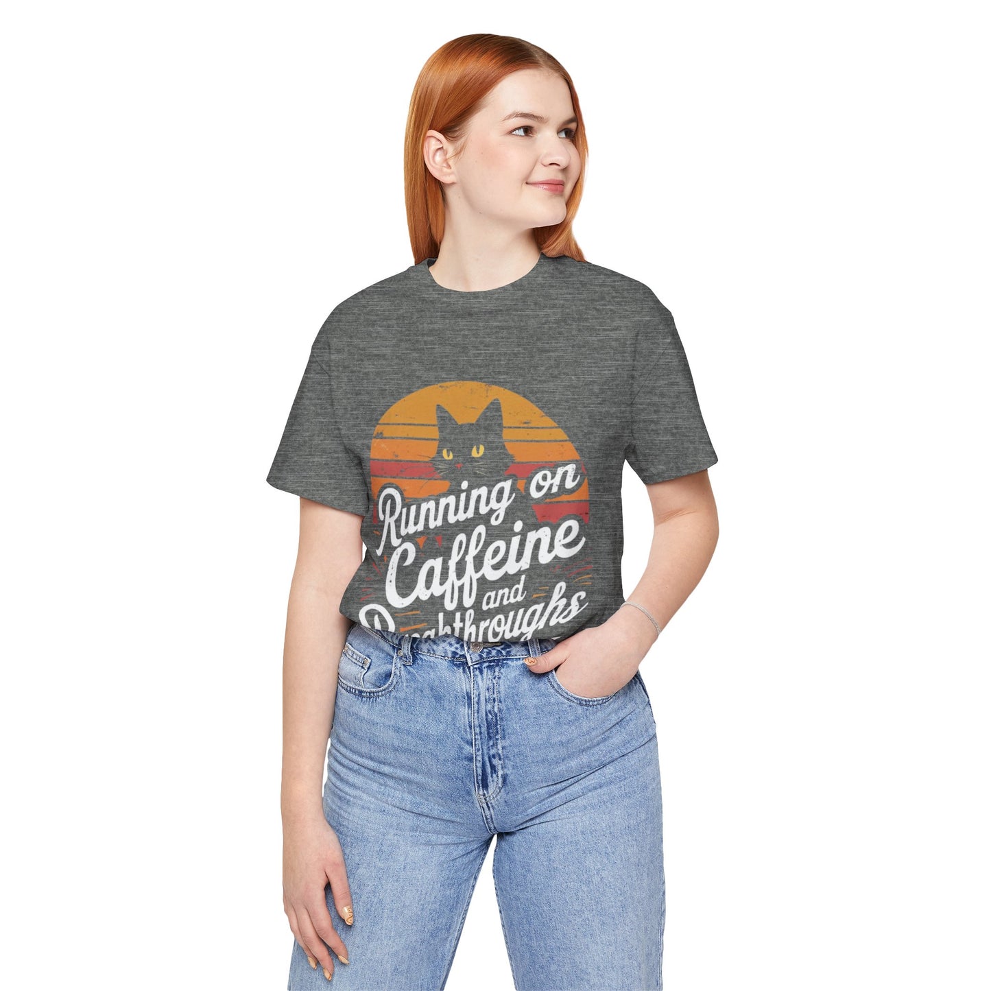 Unisex Tee -Running on Caffeine and Breakthroughs