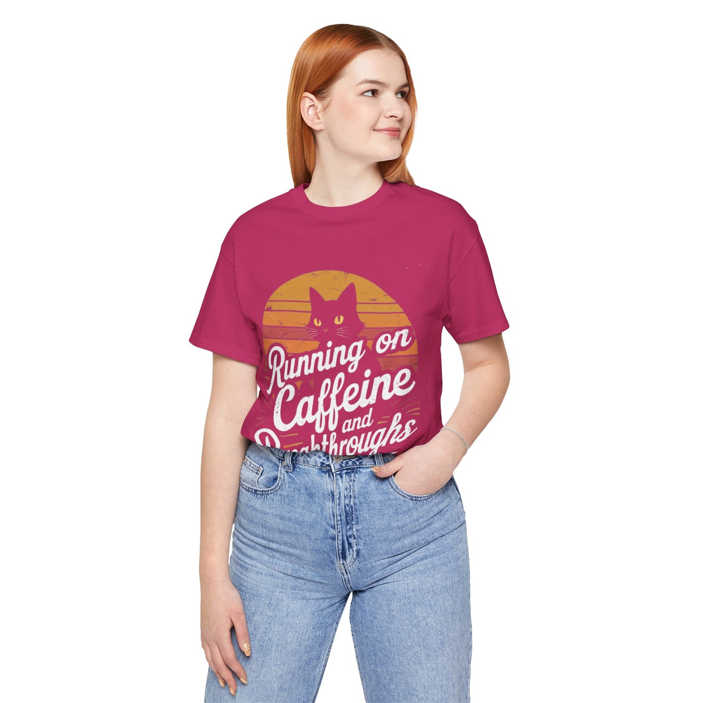 Unisex Tee -Running on Caffeine and Breakthroughs