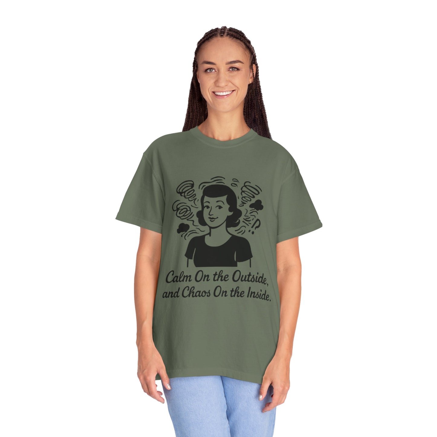 Calm on the Outside T-Shirt, Unisex Garment-Dyed Tee