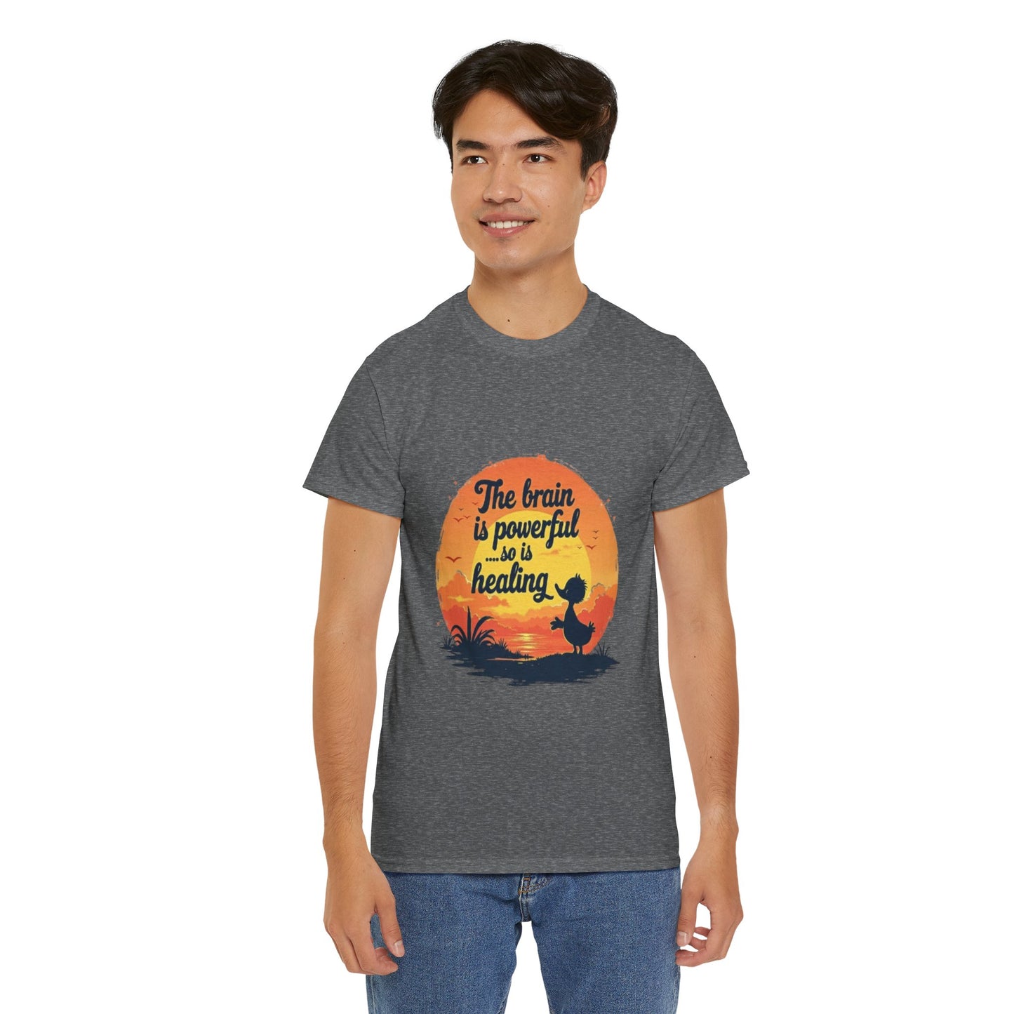 Unisex Heavy Cotton Tee - The Brain is Powerful' Inspirational T-Shirt