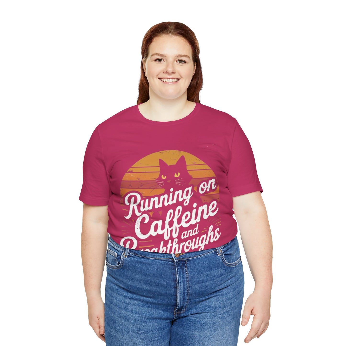 Unisex Tee -Running on Caffeine and Breakthroughs