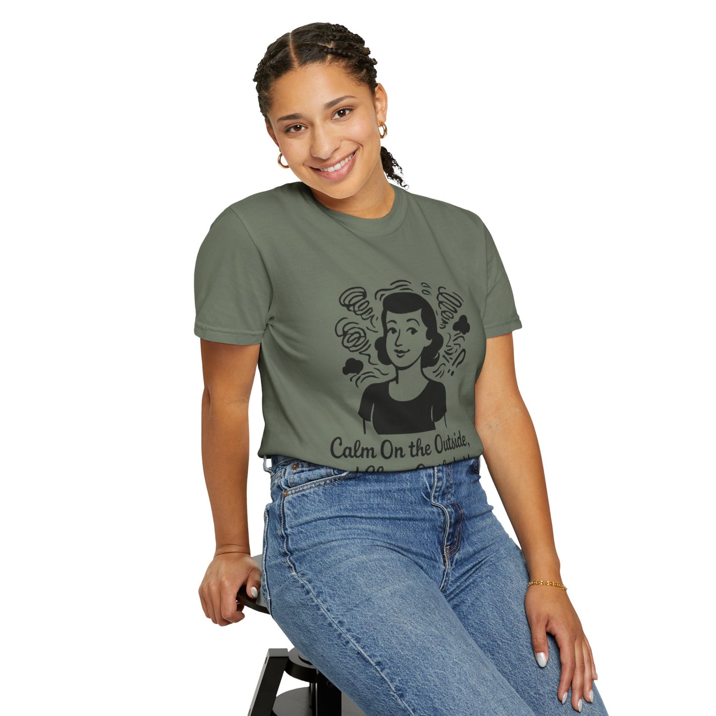 Calm on the Outside T-Shirt, Unisex Garment-Dyed Tee