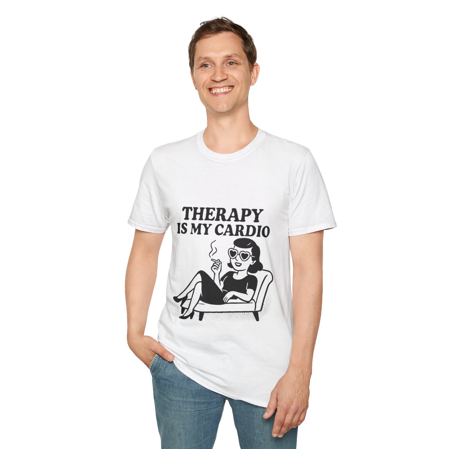 Therapy is My Cardio T-Shirt - Funny Unisex Gift for Casual Wear