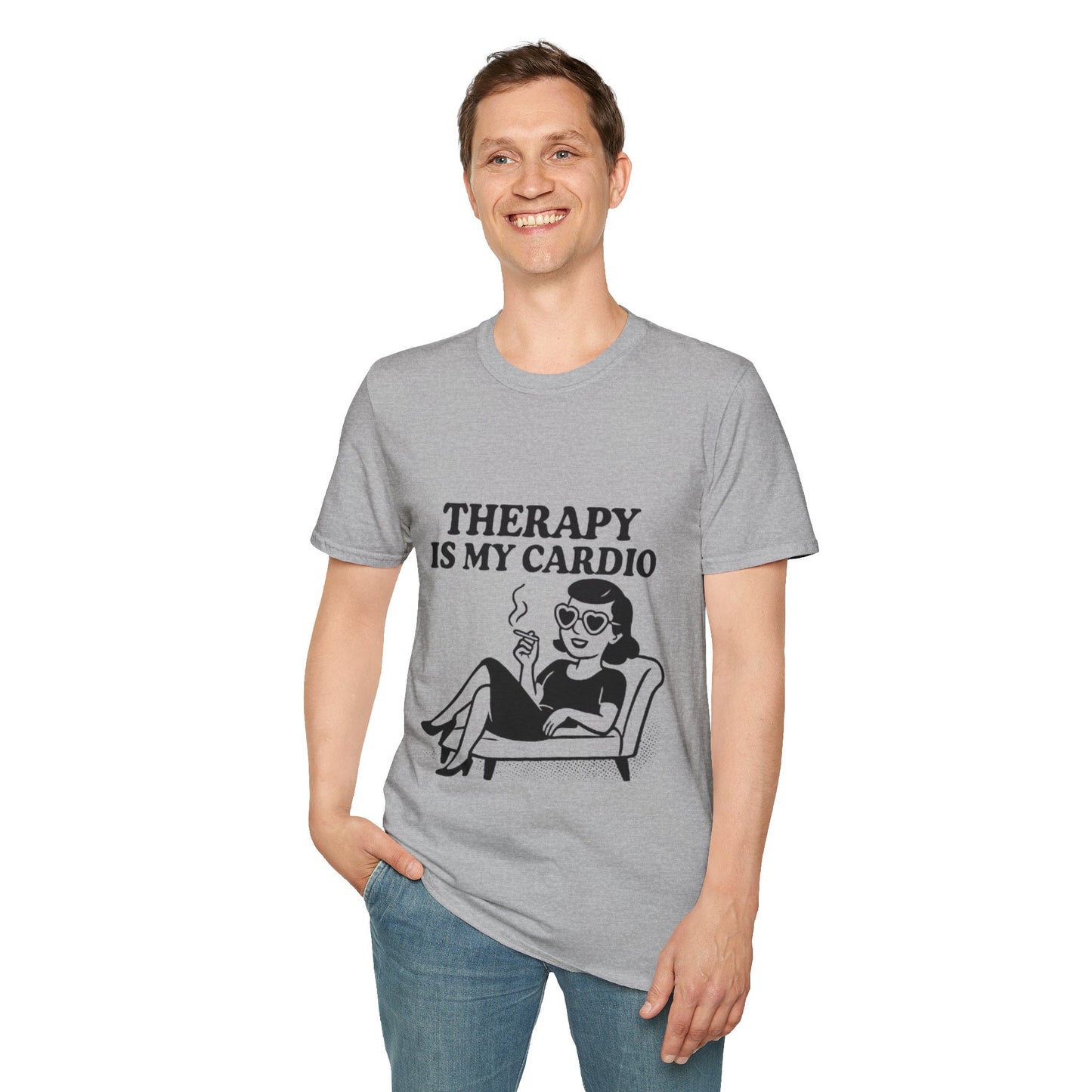 Therapy is My Cardio T-Shirt - Funny Unisex Gift for Casual Wear