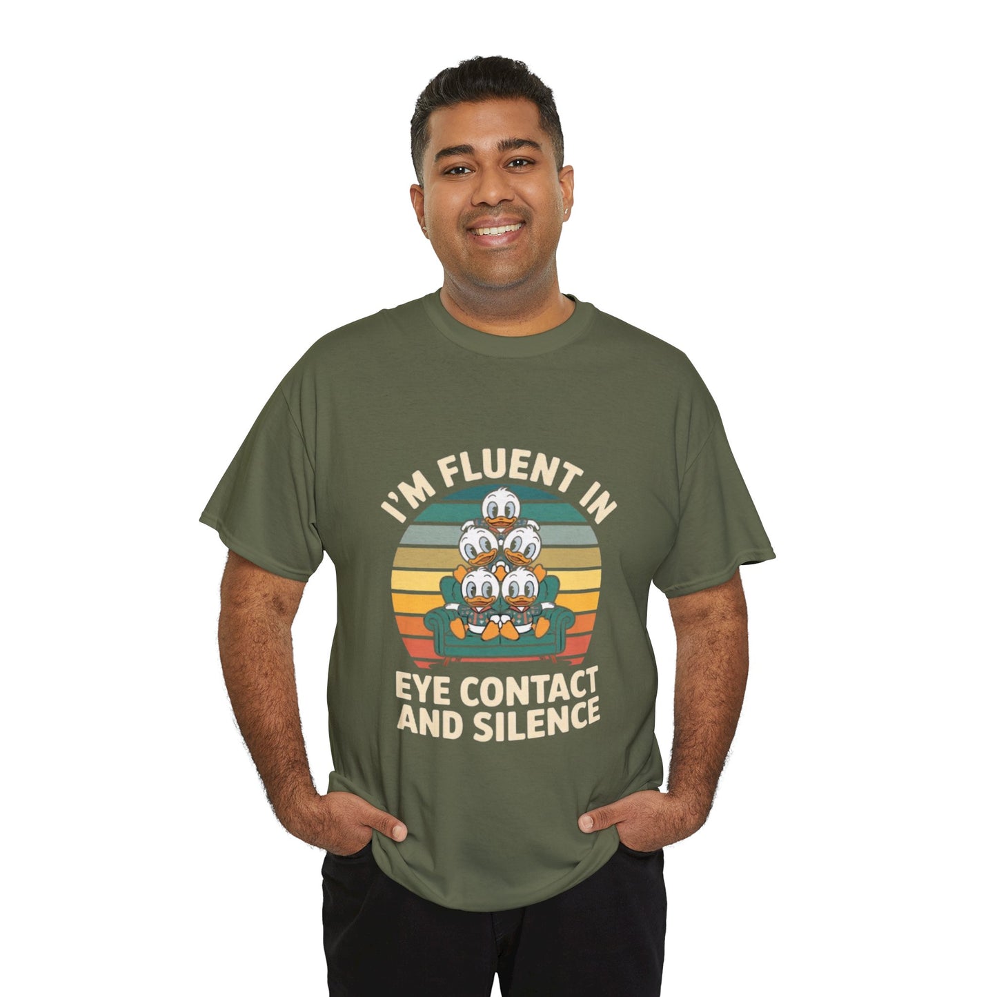 Unisex Heavy Cotton Tee -Fluent in Eye Contact