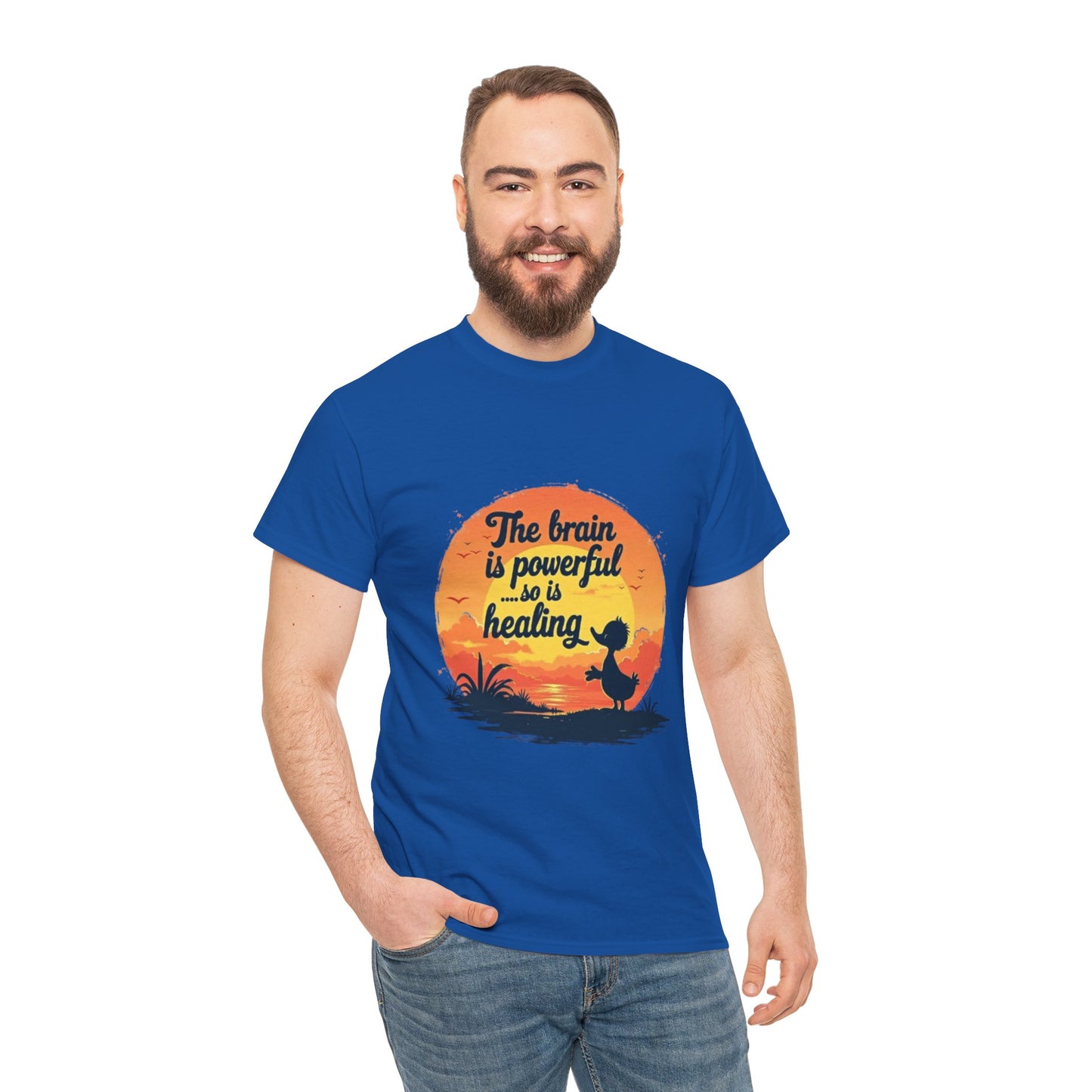 Unisex Heavy Cotton Tee - The Brain is Powerful' Inspirational T-Shirt