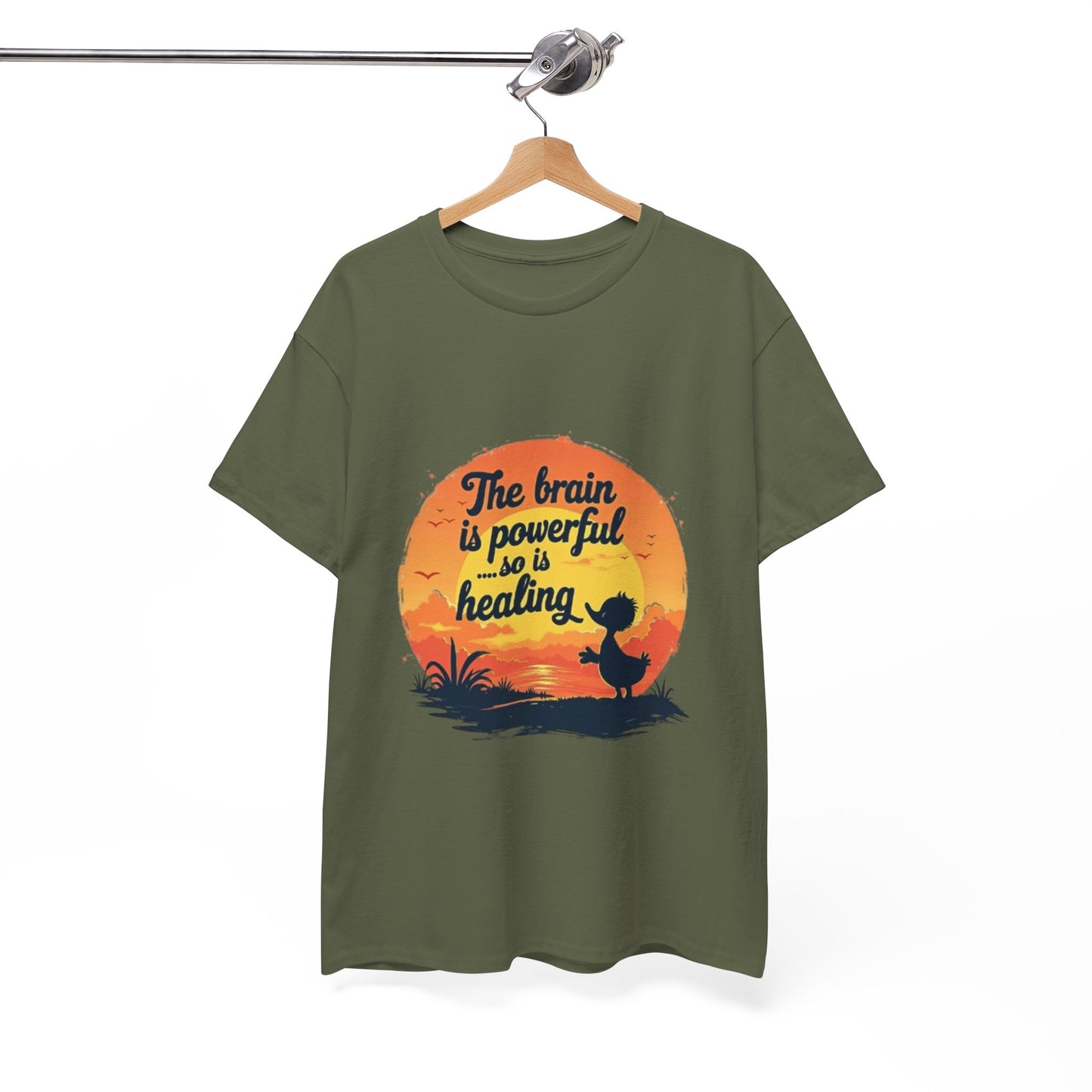 Unisex Heavy Cotton Tee - The Brain is Powerful' Inspirational T-Shirt