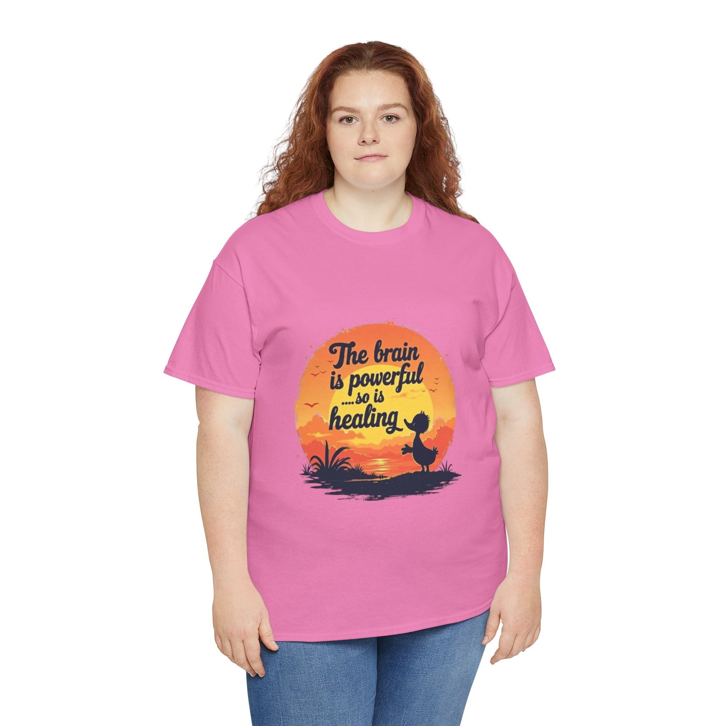 Unisex Heavy Cotton Tee - The Brain is Powerful' Inspirational T-Shirt