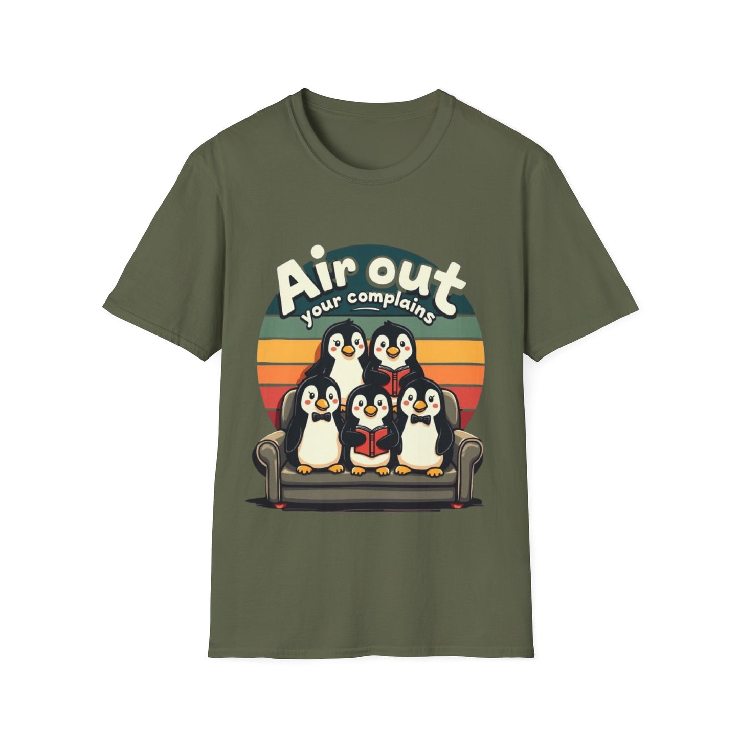 Air Out Your Complaints Unisex T-Shirt - Fun Penguin Design for Casual Wear