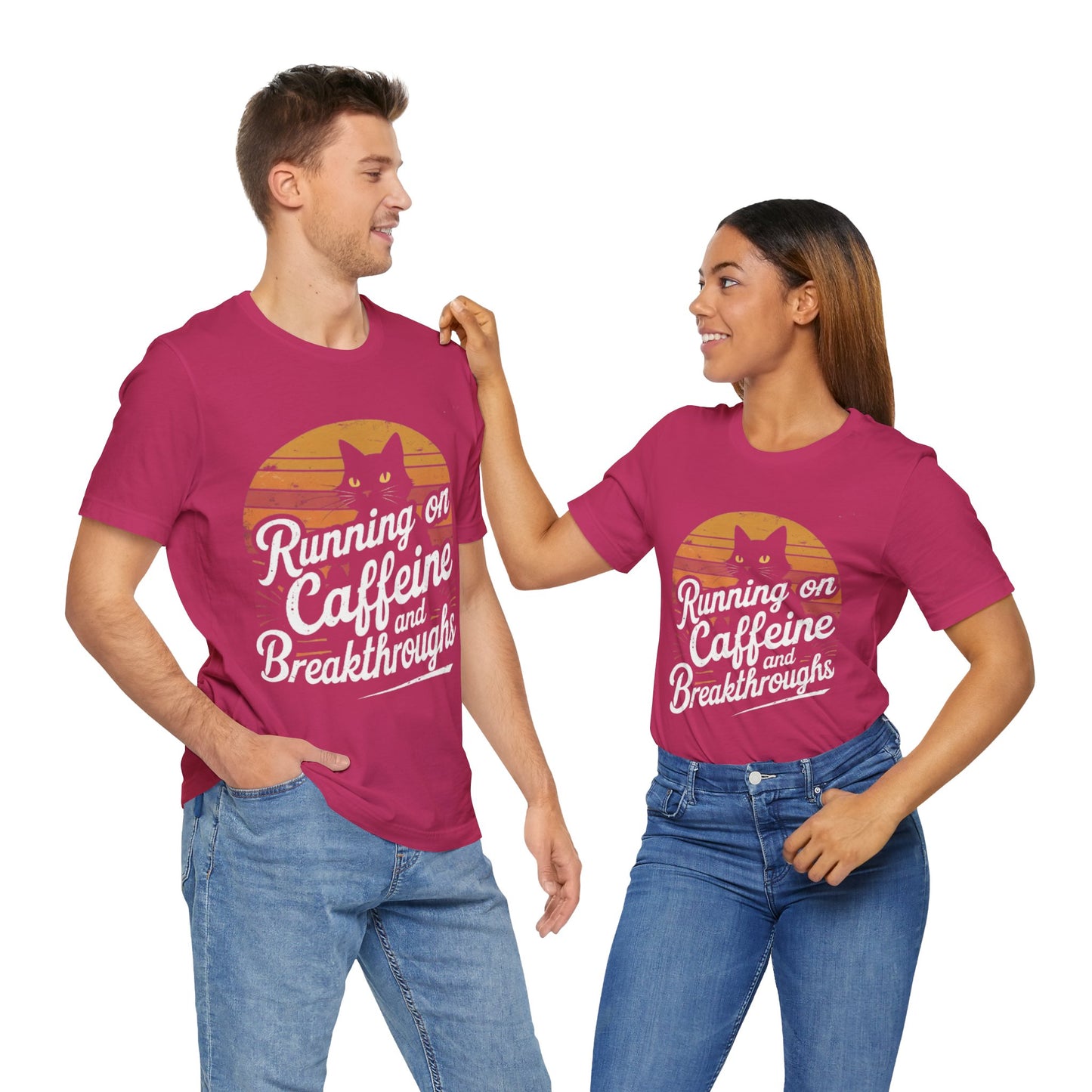 Unisex Tee -Running on Caffeine and Breakthroughs