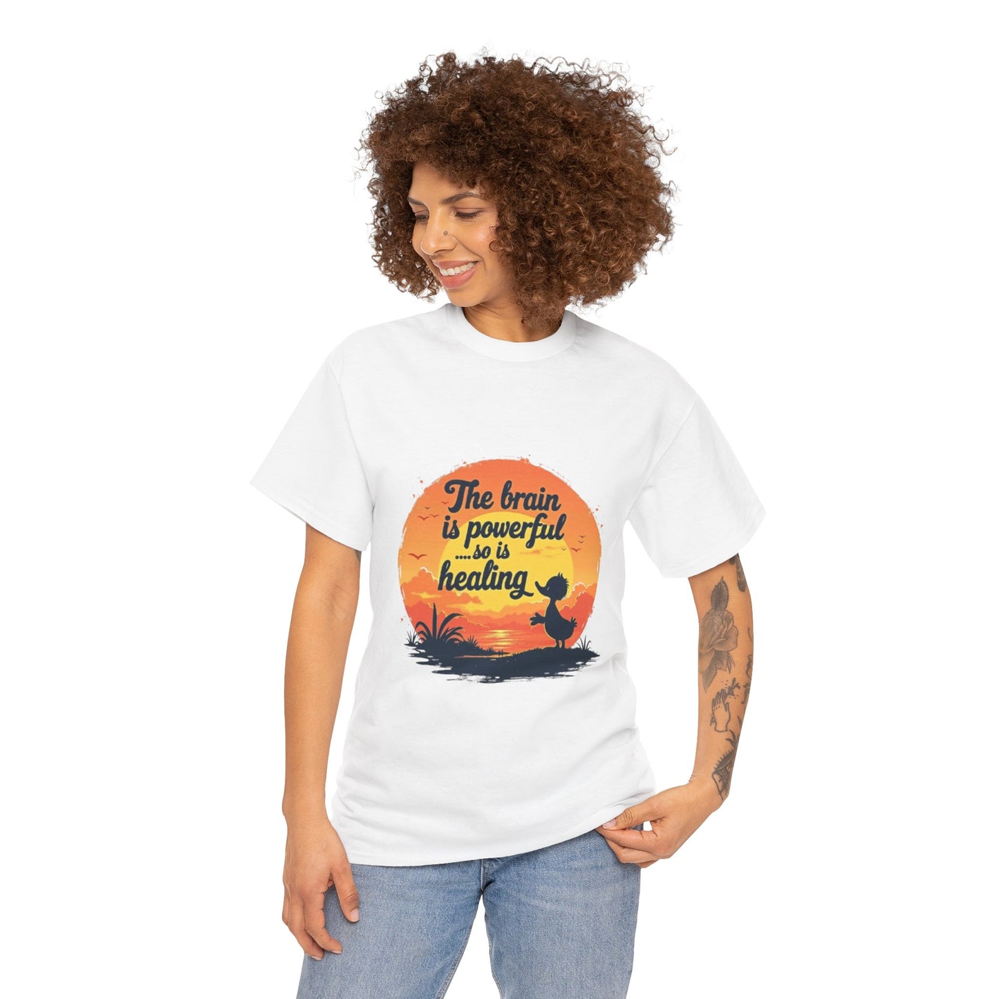 Unisex Heavy Cotton Tee - The Brain is Powerful' Inspirational T-Shirt