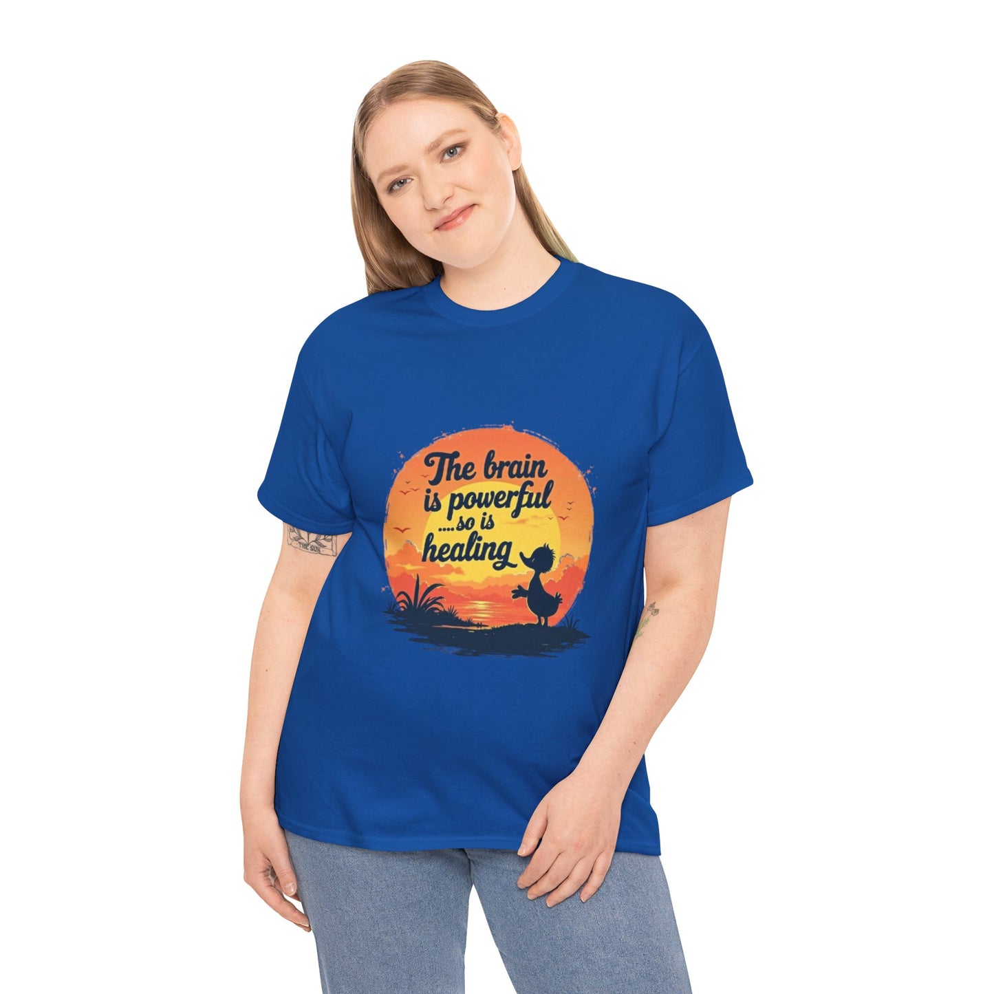 Unisex Heavy Cotton Tee - The Brain is Powerful' Inspirational T-Shirt