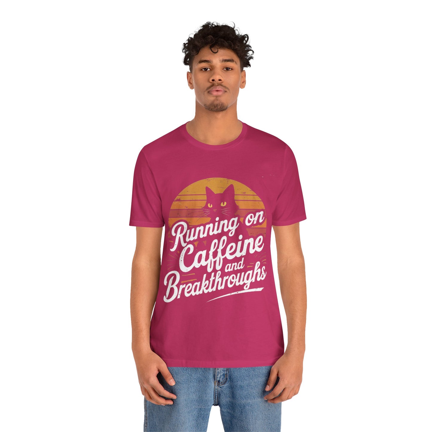 Unisex Tee -Running on Caffeine and Breakthroughs