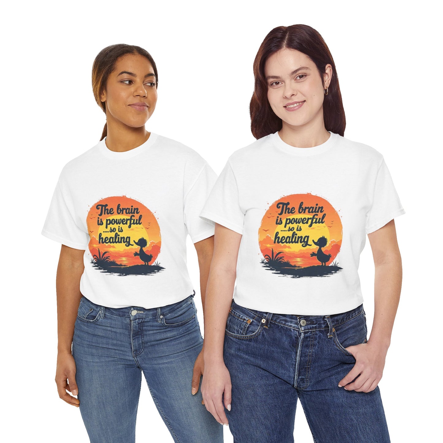 Unisex Heavy Cotton Tee - The Brain is Powerful' Inspirational T-Shirt