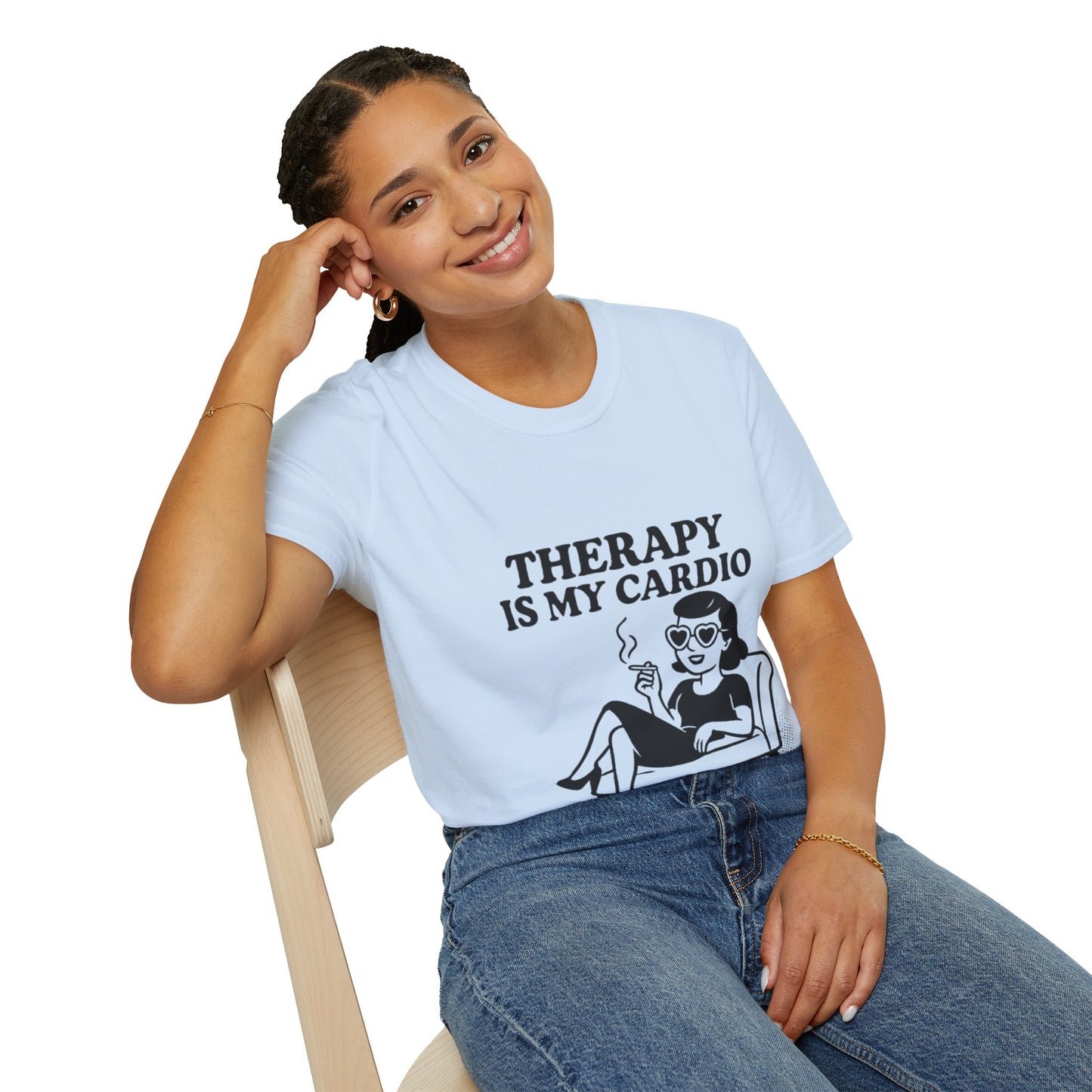 Therapy is My Cardio T-Shirt - Funny Unisex Gift for Casual Wear