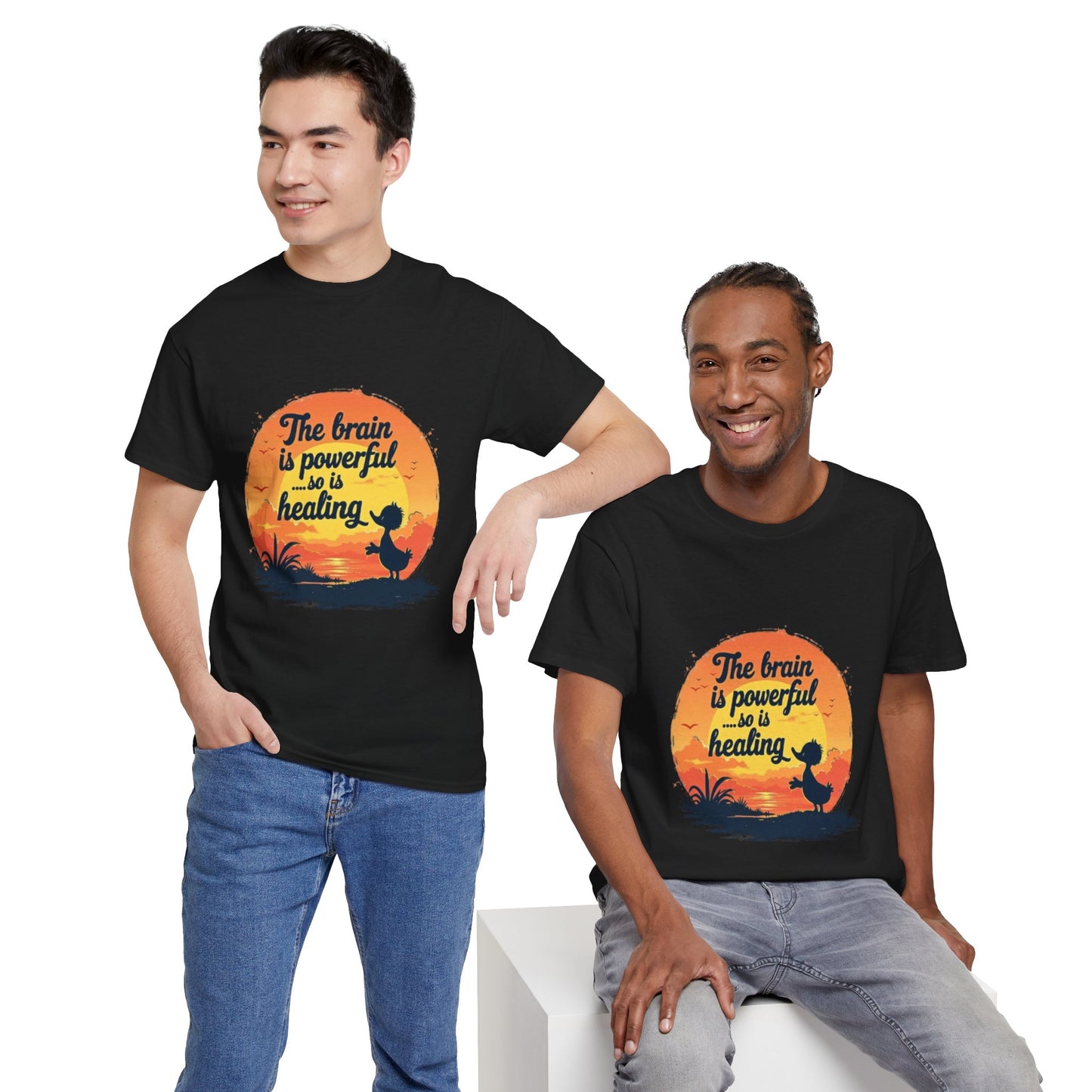 Unisex Heavy Cotton Tee - The Brain is Powerful' Inspirational T-Shirt