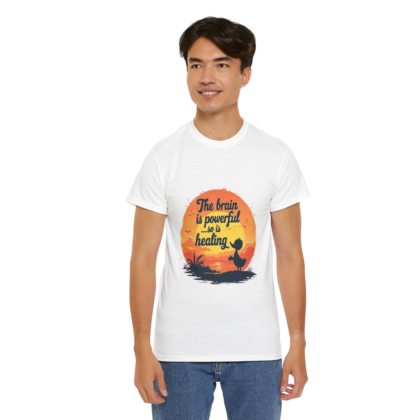 Unisex Heavy Cotton Tee - The Brain is Powerful' Inspirational T-Shirt