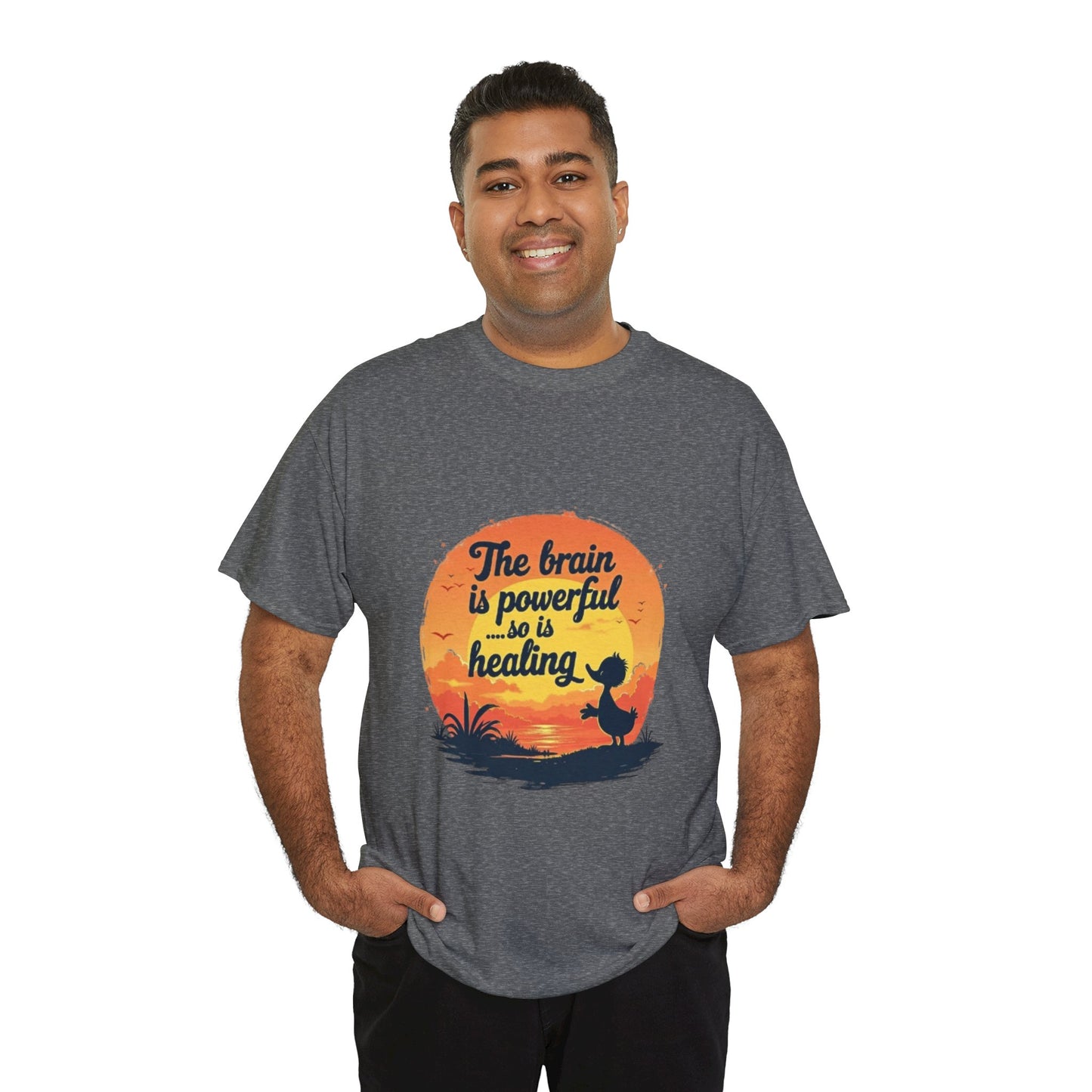 Unisex Heavy Cotton Tee - The Brain is Powerful' Inspirational T-Shirt