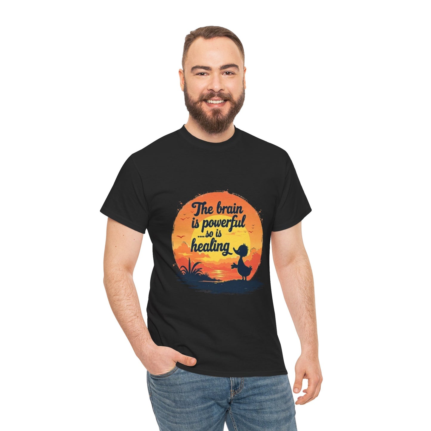 Unisex Heavy Cotton Tee - The Brain is Powerful' Inspirational T-Shirt