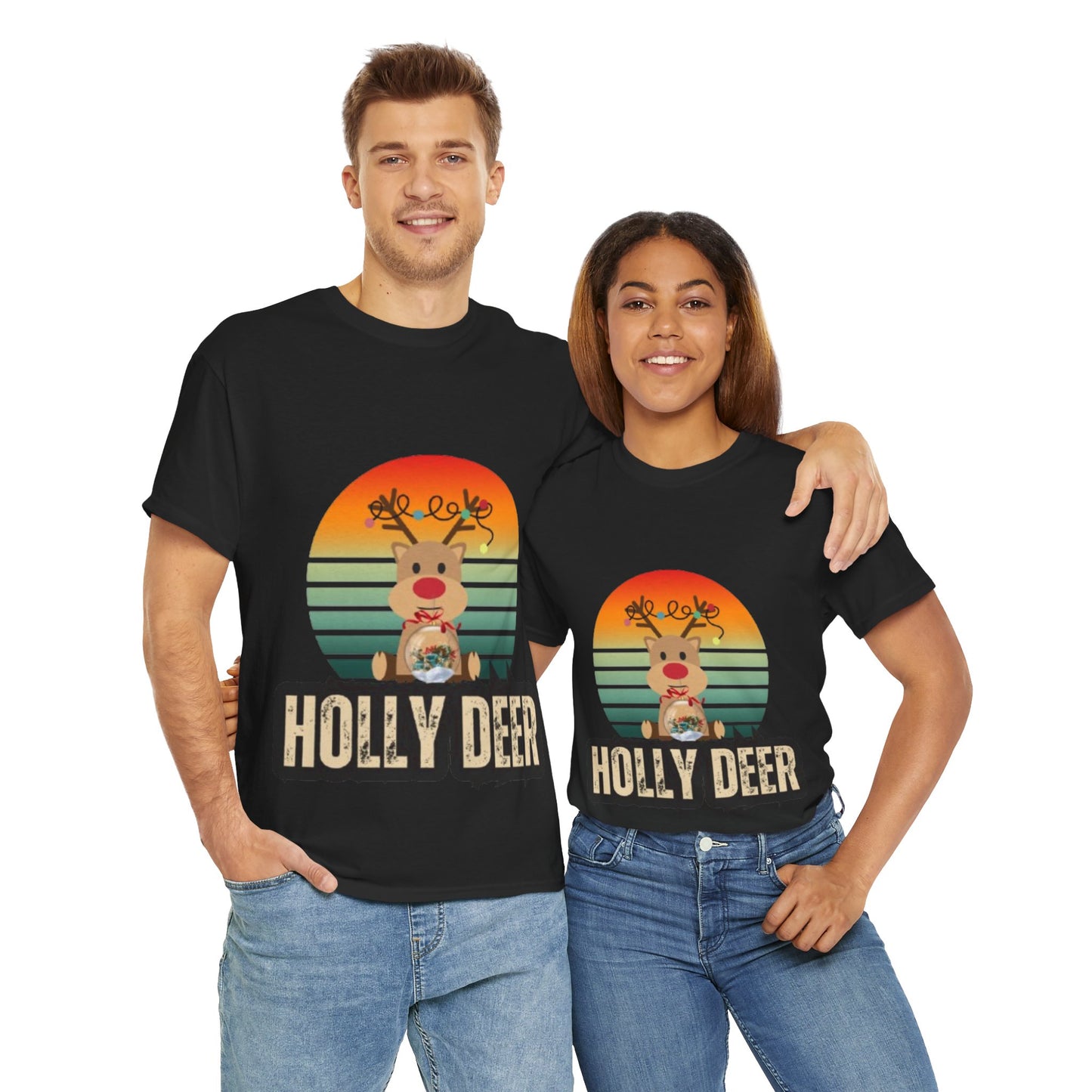 Unisex Cotton Tee -Holly Deer