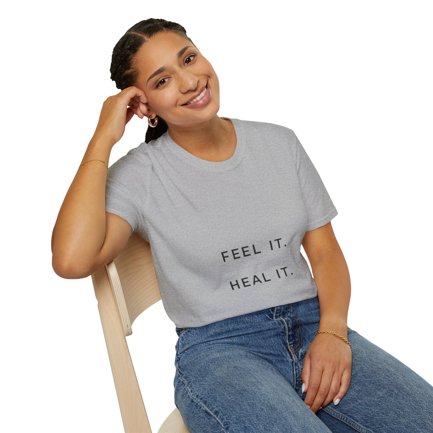 Feel It. Heal It T-Shirt – Mental Health Quote Tee, Minimalist Therapy Shirt,
