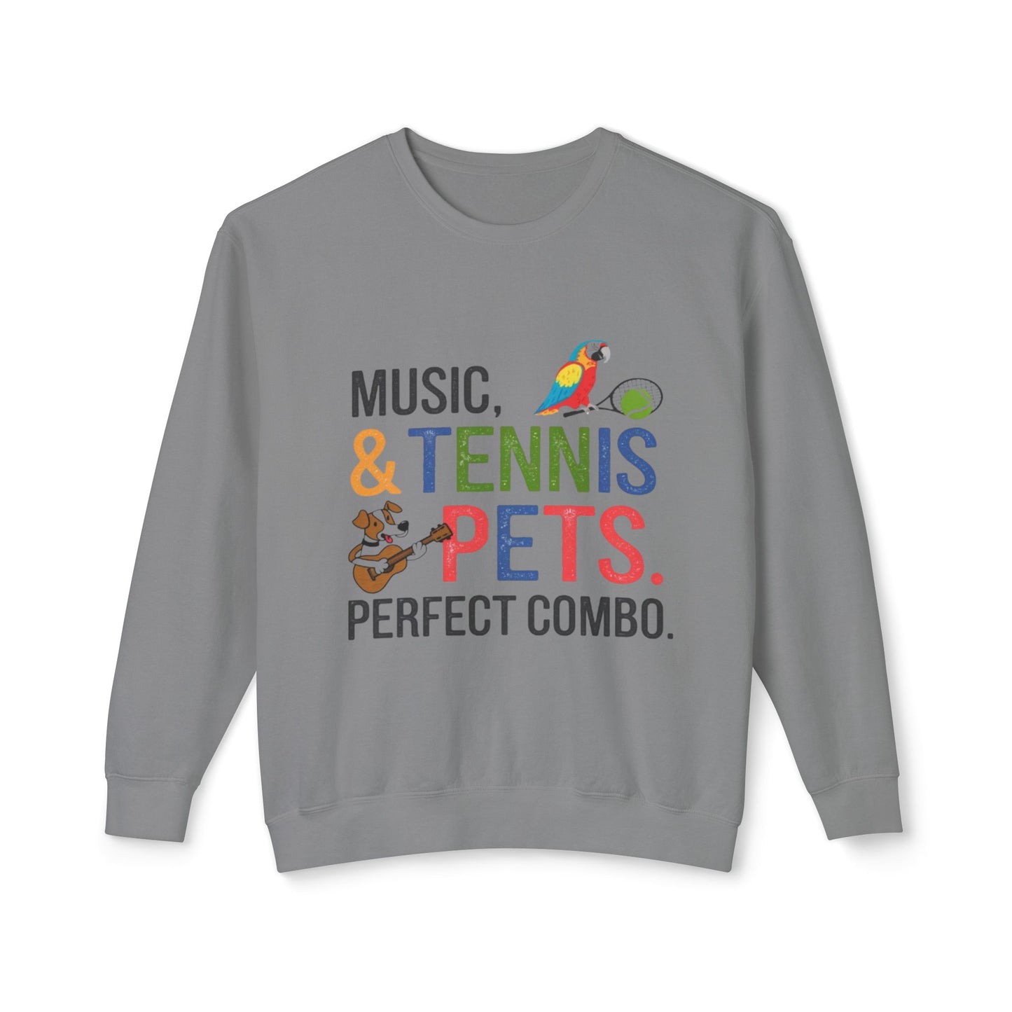 Music, Tennis & Pets Unisex Crewneck Sweatshirt