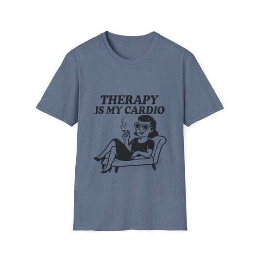 Therapy is My Cardio T-Shirt - Funny Unisex Gift for Casual Wear