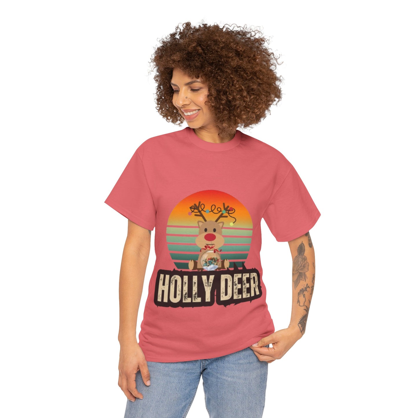 Unisex Cotton Tee -Holly Deer