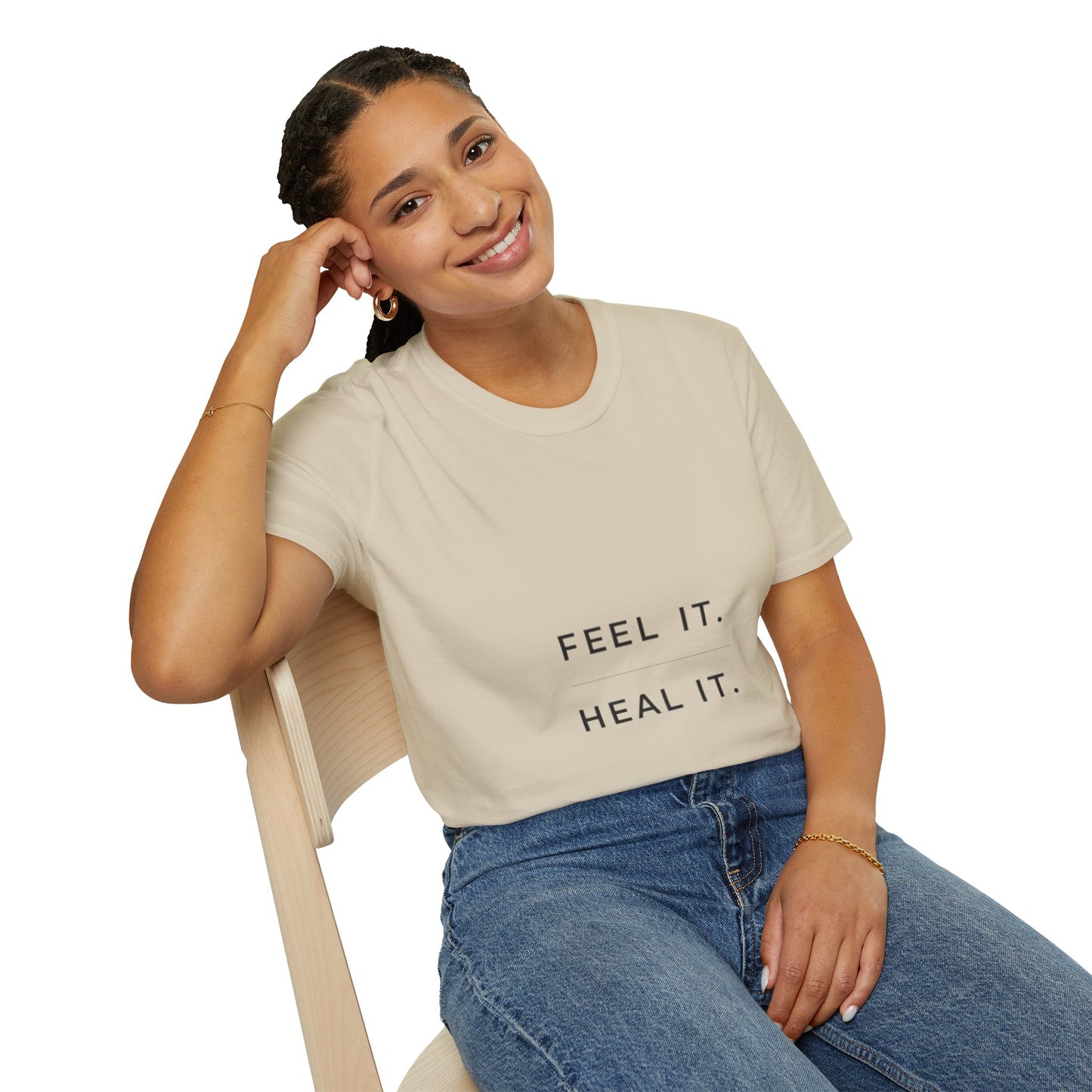 Feel It. Heal It T-Shirt – Mental Health Quote Tee, Minimalist Therapy Shirt,