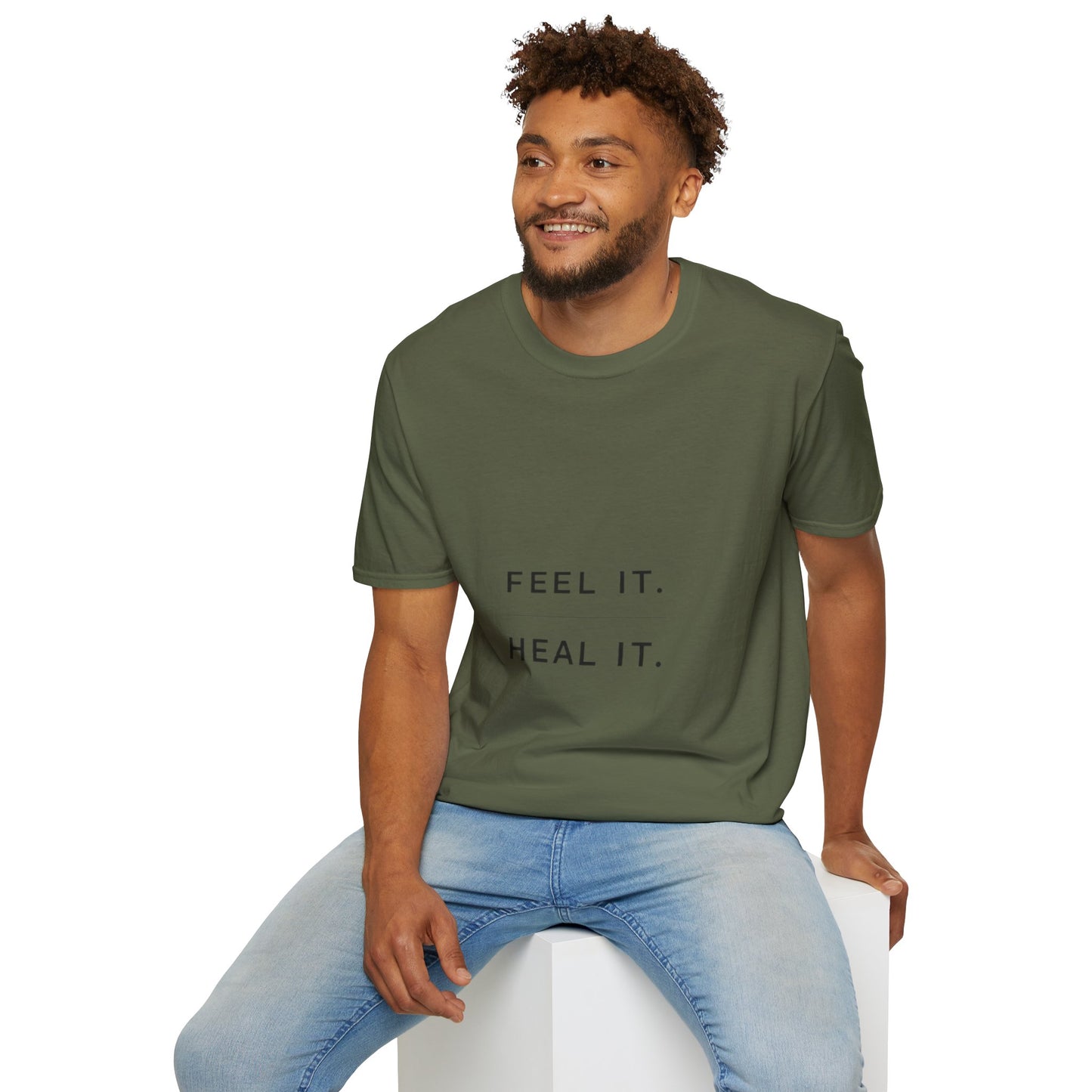 Feel It. Heal It T-Shirt – Mental Health Quote Tee, Minimalist Therapy Shirt,