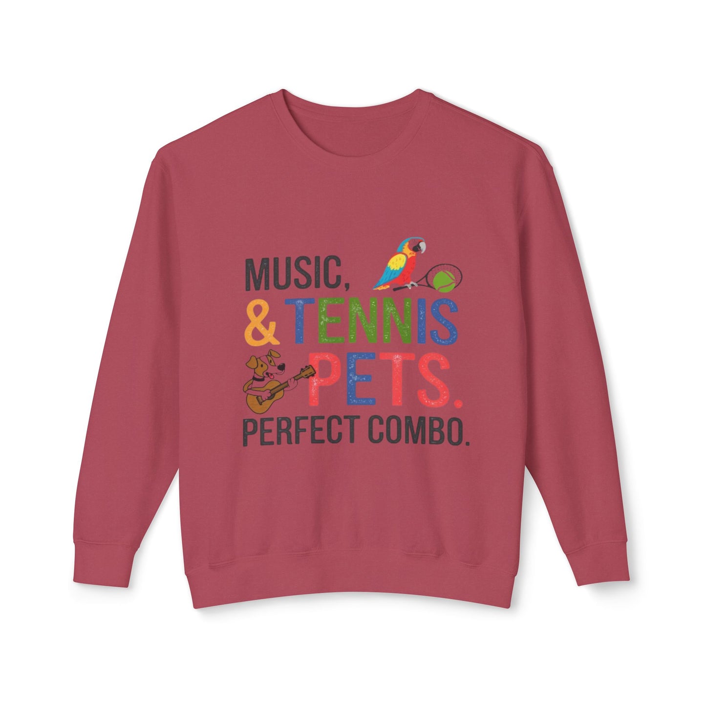 Music, Tennis & Pets Unisex Crewneck Sweatshirt