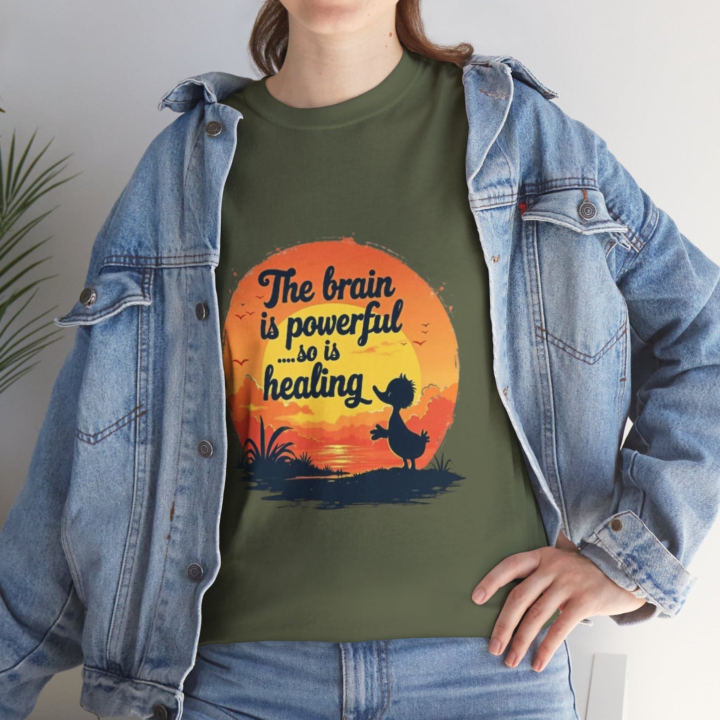 Unisex Heavy Cotton Tee - The Brain is Powerful' Inspirational T-Shirt