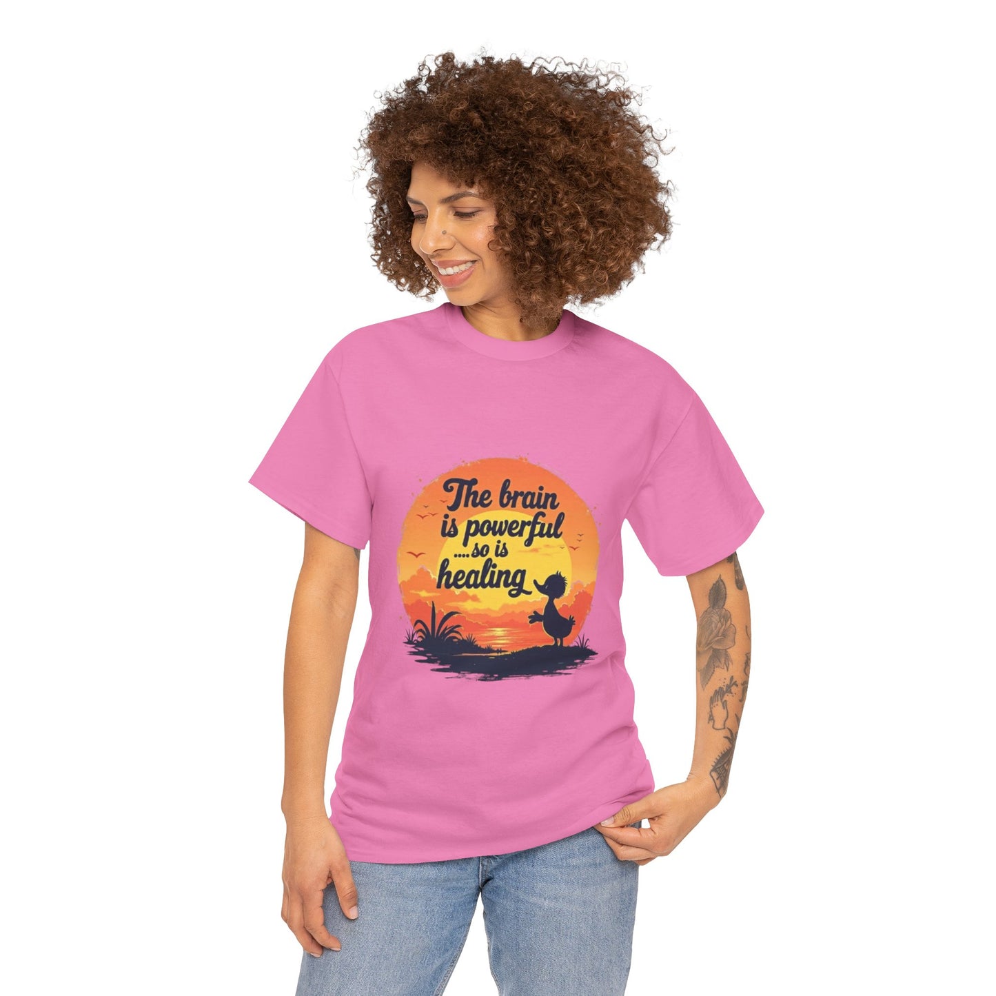 Unisex Heavy Cotton Tee - The Brain is Powerful' Inspirational T-Shirt