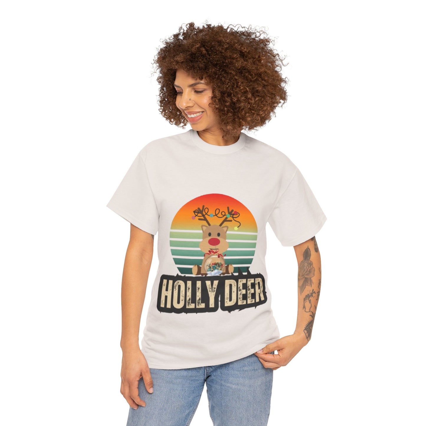 Unisex Cotton Tee -Holly Deer