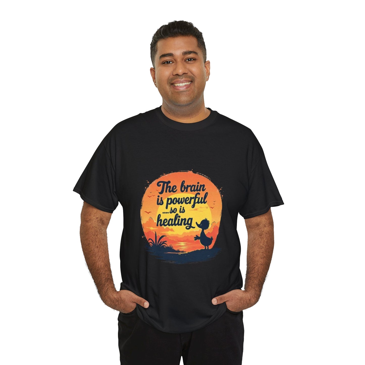 Unisex Heavy Cotton Tee - The Brain is Powerful' Inspirational T-Shirt