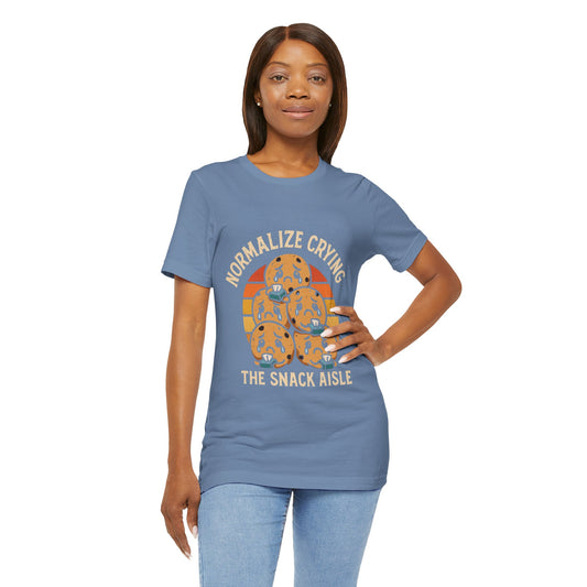 Normalize Crying Unisex Tee - Fun Snack Aisle Shirt, Counselor Humour
